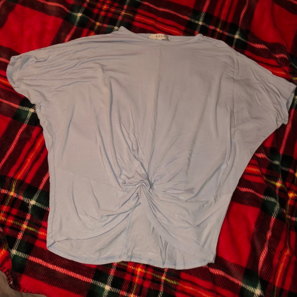 Gaze baby blue front knot tee shirt
